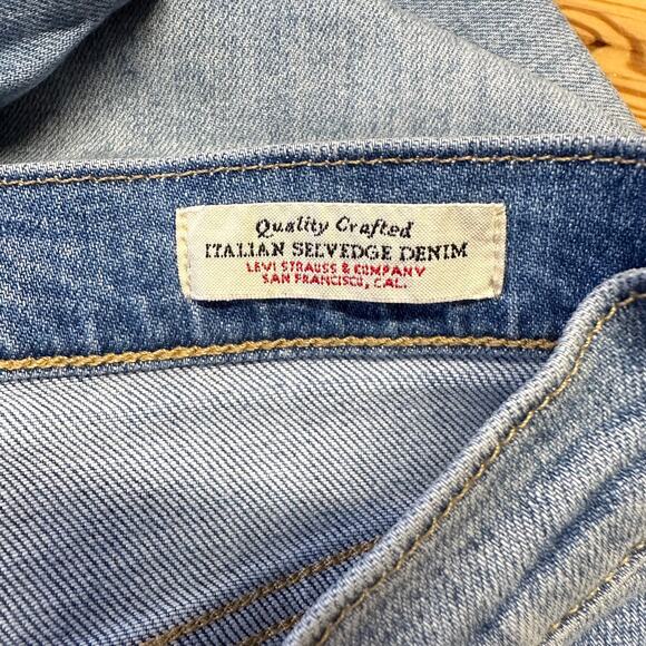 Levi's 501 Jeans Sz 26 Skinny Italian Selvedge Denim Heart Break High Light Wash - Picture 4 of 16
